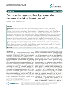 Do statins increase and Mediterranean diet Open Access