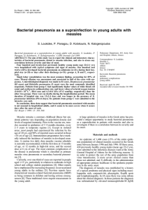 Bacterial pneumonia as a suprainfection in young adults with measles