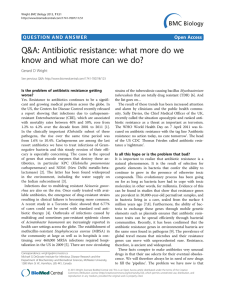 Q&amp;A: Antibiotic resistance: what more do we Open Access