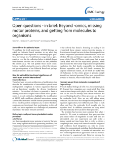 Open questions - in brief: Beyond -omics, missing organisms