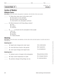 Cycles of Matter Lesson Quiz  A Multiple Choice LESSON 2