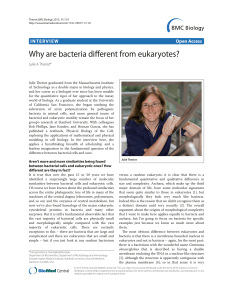 Why are bacteria different from eukaryotes? INTERVIE W Open Access Julie A Theriot*