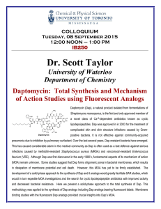 Dr. Scott Taylor University of Waterloo Department of Chemistry