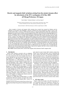 Electric and magnetic field variations arising from the seismic dynamo... for aftershocks of the M7.1 earthquake of 26 May 2003