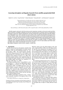 Assessing intraplate earthquake hazards from satellite geopotential field observations