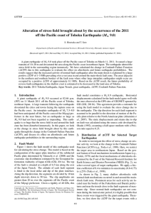 Alteration of stress field brought about by the occurrence of... M 9.0) w