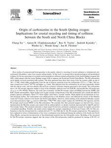 Origin of carbonatites in the South Qinling orogen: