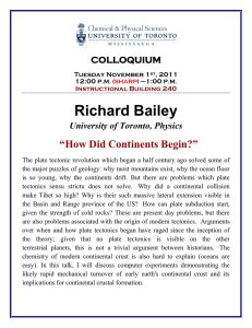 Richard Bailey “How Did Continents Begin?”  COLLOQUIUM