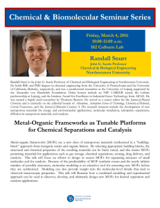 Randall Snurr Friday, March 4, 2016 10:00-11:00 a.m. 102 Colburn Lab