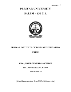 PERIYAR UNIVERSITY SALEM – 636 011. PERIYAR INSTITUTE OF DISTANCE EDUCATION