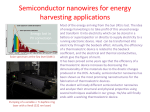 Semiconductor nanowires for energy harvesting applications