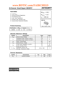 www.BDTIC.com/FAIRCHILD 2N7002MTF N-Channel  Small Signal  MOSFET