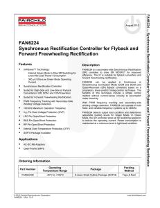 FAN6224 Synchronous Rectification Controller for Flyback and Forward Freewheeling Rectification