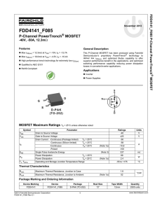 FDD4141_F085  P-Channel PowerTrench MOSFET