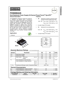 FDS6982AS Dual Notebook Power Supply N-Channel PowerTrench SyncFET