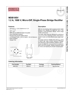 MDB10SV 1.2 A, 1000 V, Micro-DIP, Single-Phase Bridge Rectifier , Micro-