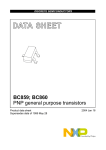 DATA  SHEET BC859; BC860 PNP general purpose transistors