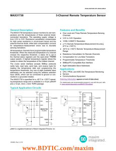 MAX31730 3-Channel Remote Temperature Sensor General Description Features and Benefits