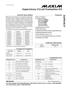 SUPEVKIT Supervisory Circuit Evaluation Kit General Description Features