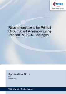 Recommendations for Printed Circuit Board Assembly Using Infineon PG-SON Packages Wireless Solutions