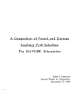 A  Comparison  of  French  and ... Auxiliary  Verb  Selection: The  HAVE/BE  Alternation ,.
