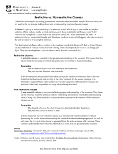 Restrictive vs. Non-restrictive Clauses