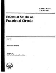 Effects  of Smoke on Functional  Circuits NUREG/CR-6543 SAND97-2544