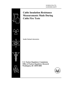 Cable Insulation Resistance Measurements Made During Cable Fire Tests
