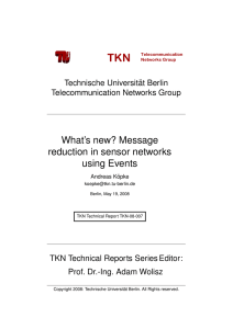TKN What’s new? Message reduction in sensor networks using Events
