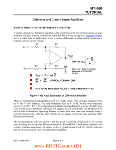 MT-068 TUTORIAL  Difference and Current Sense Amplifiers