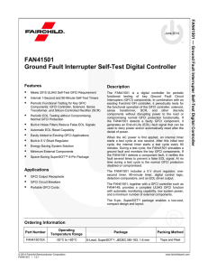 FAN41501 Ground Fault Interrupter Self-Test Digital Controller  