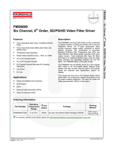 FMS6690 Six Channel, 6 Order, SD/PS/HD Video Filter Driver FM