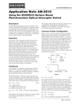 Application Note AN-3010 Using the QVE00033 Surface Mount Phototransistor Optical Interrupter Switch