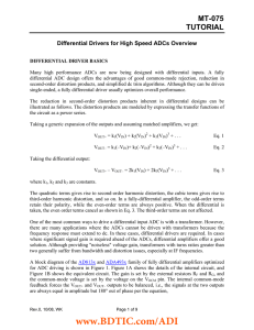 MT-075 TUTORIAL  Differential Drivers for High Speed ADCs Overview