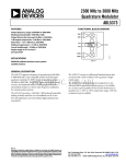 2300 MHz to 3000 MHz Quadrature Modulator ADL5373