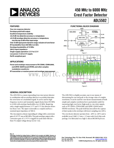 450 MHz to 6000 MHz Crest Factor Detector ADL5502
