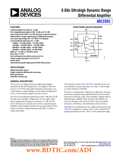 6 GHz Ultrahigh Dynamic Range Differential Amplifier ADL5565
