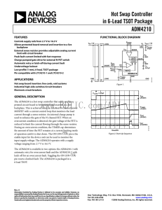 Hot Swap Controller in 6-Lead TSOT Package ADM4210