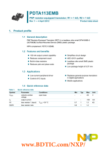 PDTA113EMB 1. Product profile Ω, R2 = 1 kΩ