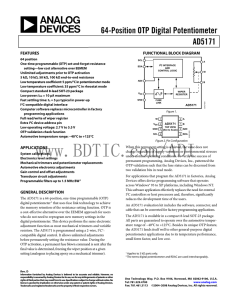 64-Position OTP Digital Potentiometer AD5171  FEATURES