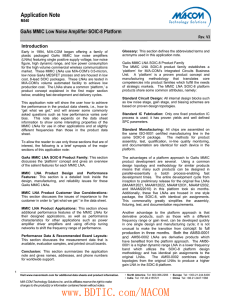 Application Note GaAs MMIC Low Noise Amplifier SOIC-8 Platform  Introduction