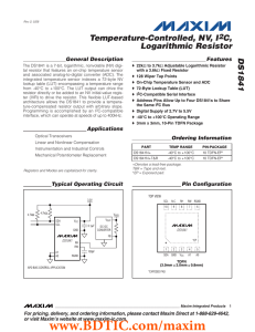 DS1841 Temperature-Controlled, NV, I C, Logarithmic Resistor