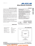 MAX11041 Wired Remote Controller General Description Features