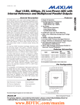 MAX1186 Dual 10-Bit, 40Msps, 3V, Low-Power ADC with General Description