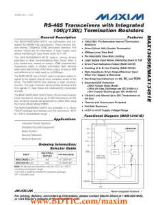 Ω RS-485 Transceivers with Integrated 100 /120