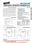 MAX16815/MAX16828 High-Voltage, 100mA/200mA Adjustable Linear High-Brightness LED Drivers with PWM Dimming General Description