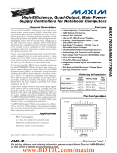 MAX17003A/MAX17004A High-Efficiency, Quad-Output, Main Power- Supply Controllers for Notebook Computers General Description