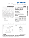 MAX5084/MAX5085 65V, 200mA, Low-Quiescent-Current Linear Regulators in TDFN General Description