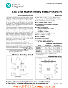 Low-Cost Multichemistry Battery Chargers General Description Features