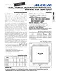 MAX5877 14-Bit, 250Msps, High-Dynamic-Performance, Dual DAC with LVDS Inputs General Description